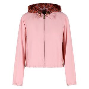 Burberry Begonia Pink 'Newcott' Cropped Polyamide Hooded Jacket Women